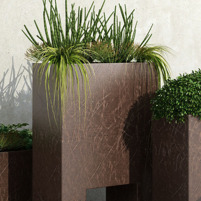 Plant modern planters for balconies and terraces 3D model_1