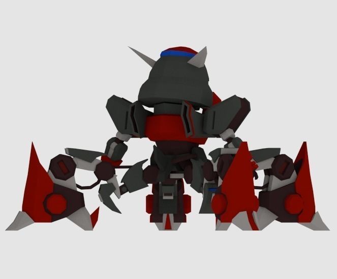 Super Mecha 4 - Azalong of Code Name AZ30 Low-poly 3D model_4