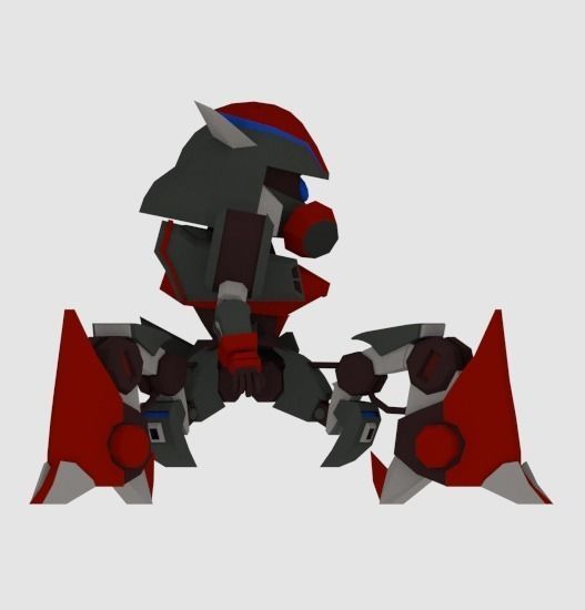 Super Mecha 4 - Azalong of Code Name AZ30 Low-poly 3D model_1
