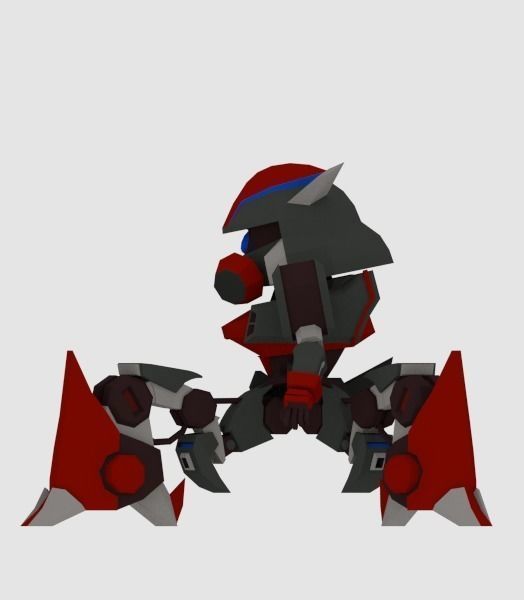 Super Mecha 4 - Azalong of Code Name AZ30 Low-poly 3D model_2