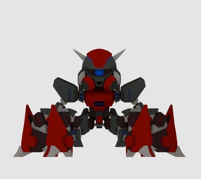 Super Mecha 4 - Azalong of Code Name AZ30 Low-poly 3D model_3