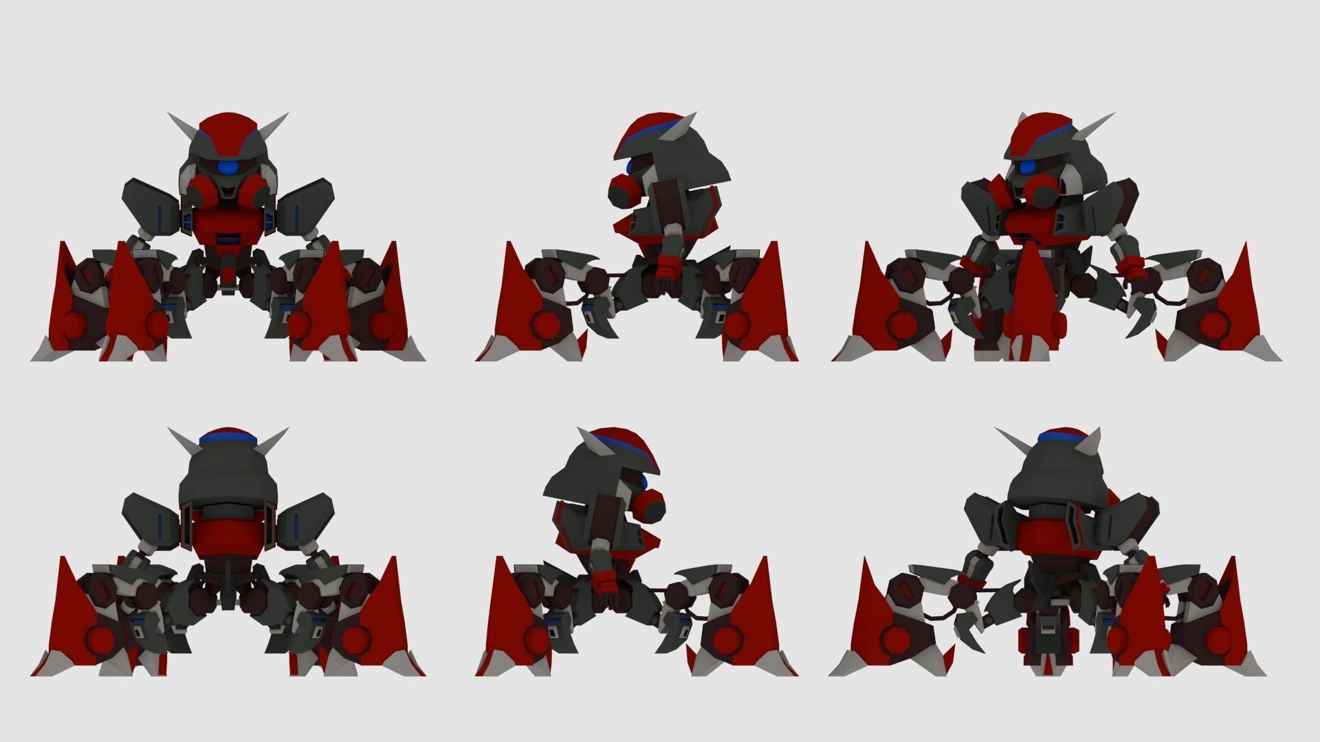 Super Mecha 4 - Azalong of Code Name AZ30 Low-poly 3D model_0