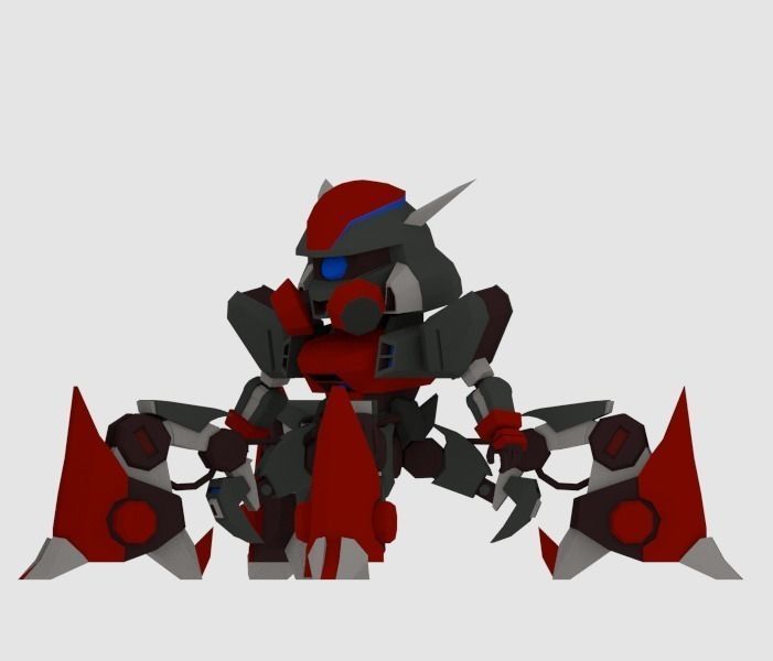 Super Mecha 4 - Azalong of Code Name AZ30 Low-poly 3D model_6