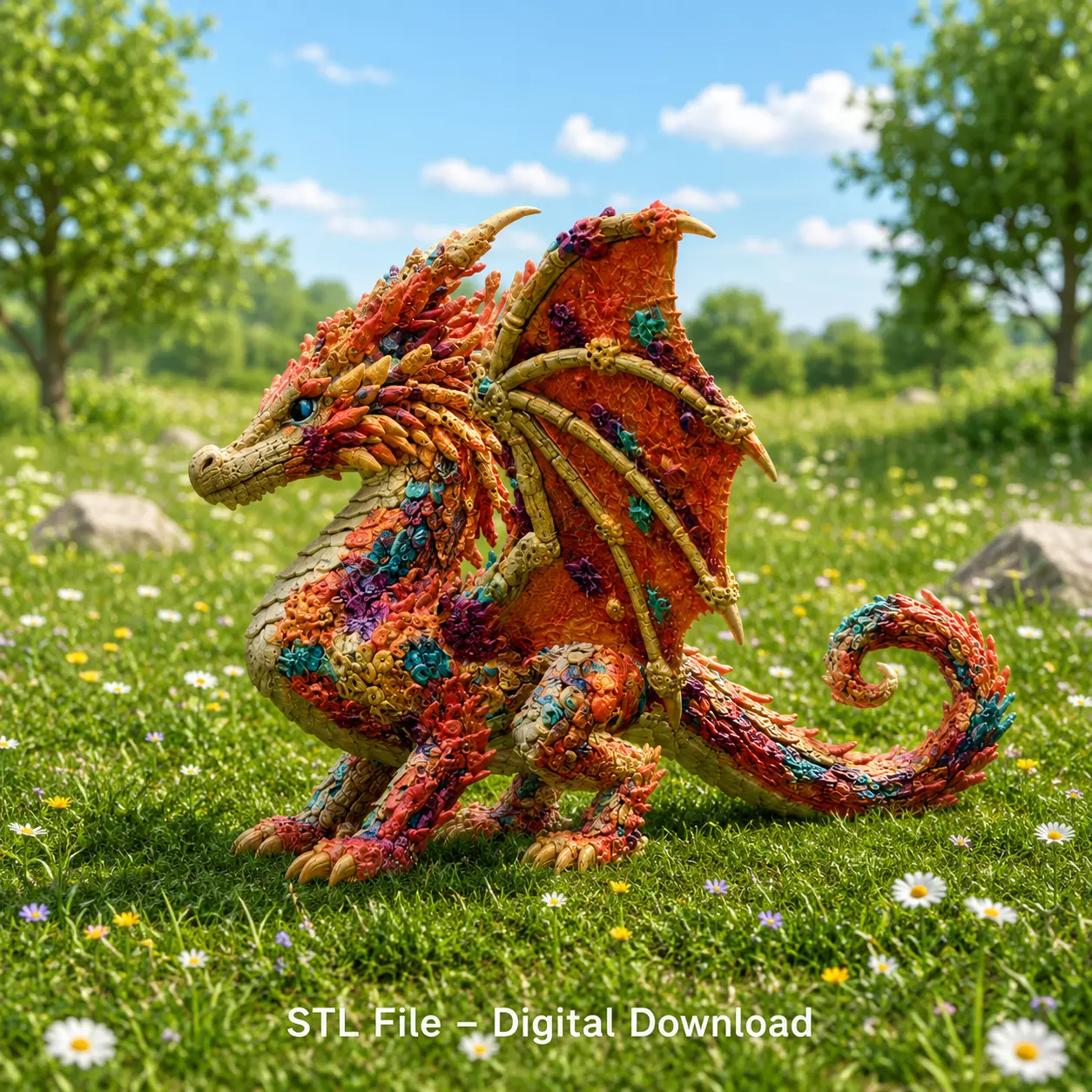 Coral Reef Dragon STL File for 3D Print 3D print model