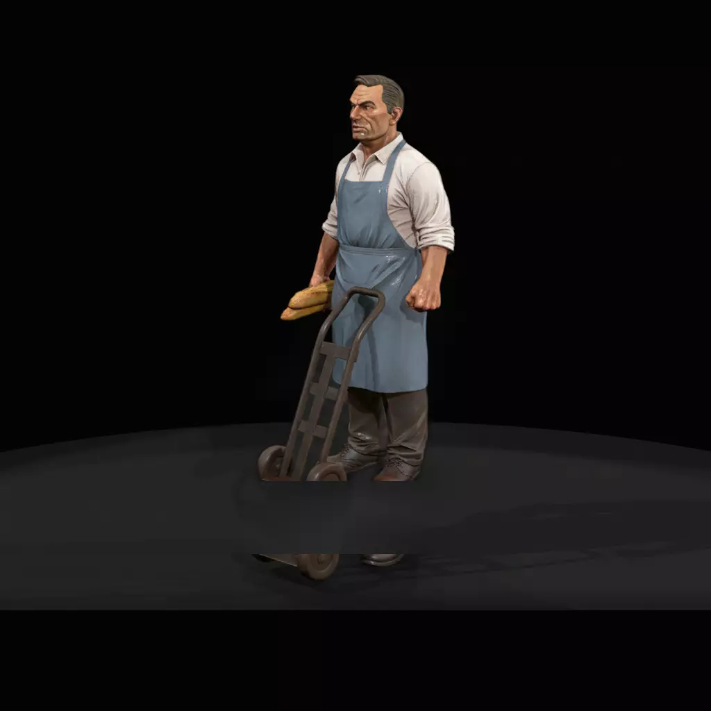 PEOPLE Bread delivery driver 3D print model