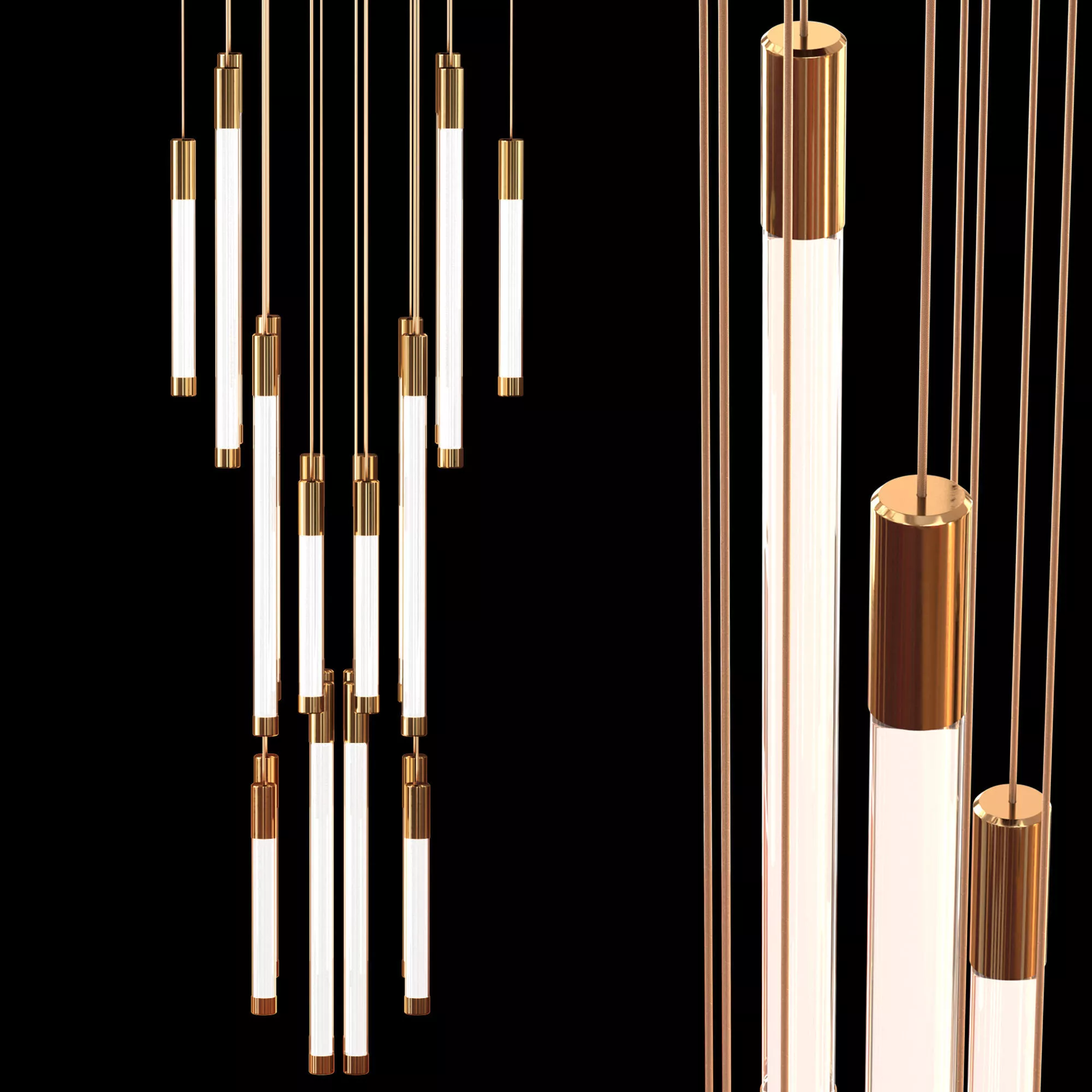 LED glass pendant lamp01 3D model
