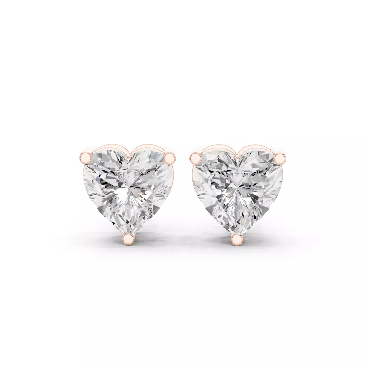 Heart Diamond 6 ct Solitaire Studs Earrings 3dm stl renders 3D print model
