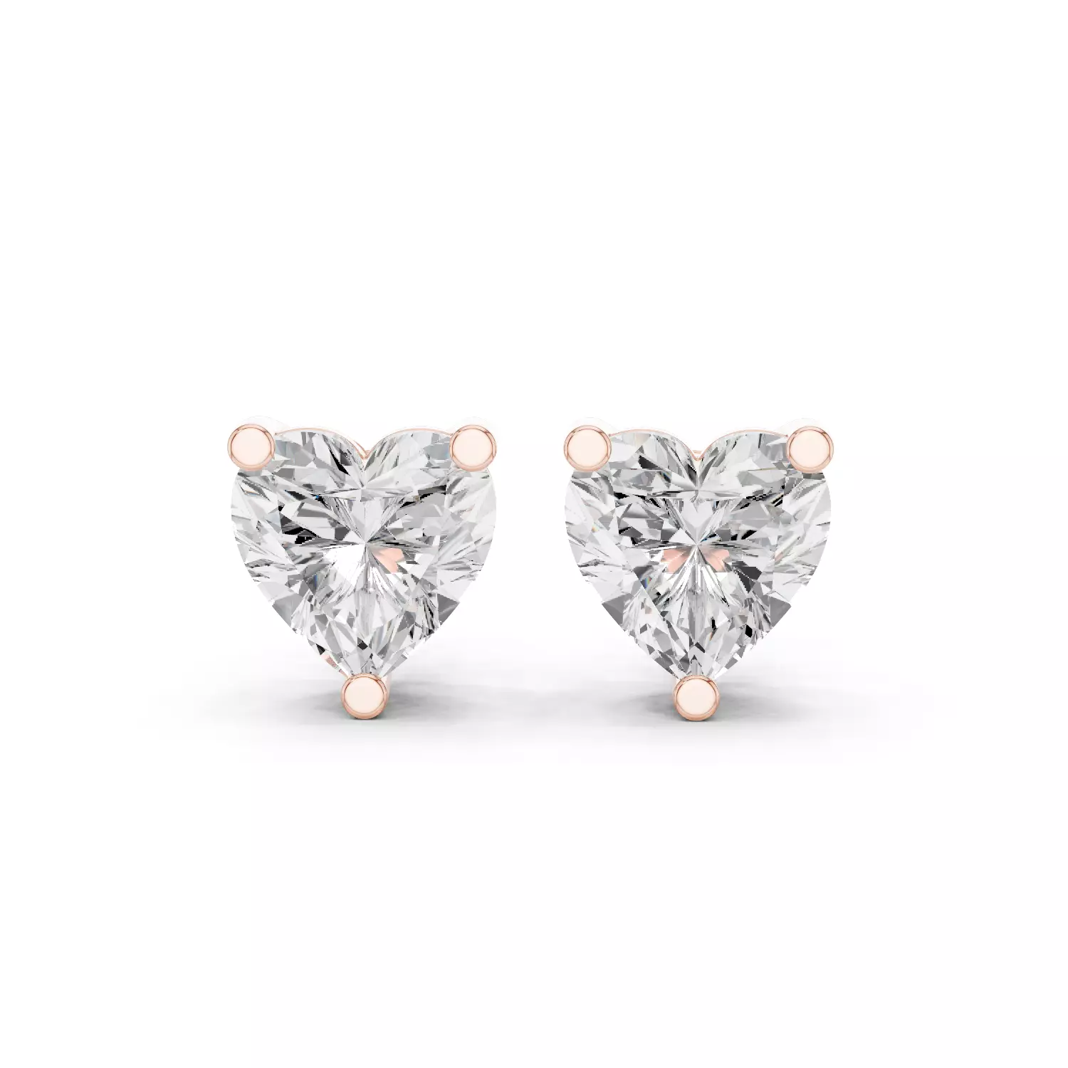 Heart Diamond 4 and half ct Solitaire Studs Earrings 3dm stl 3D print model