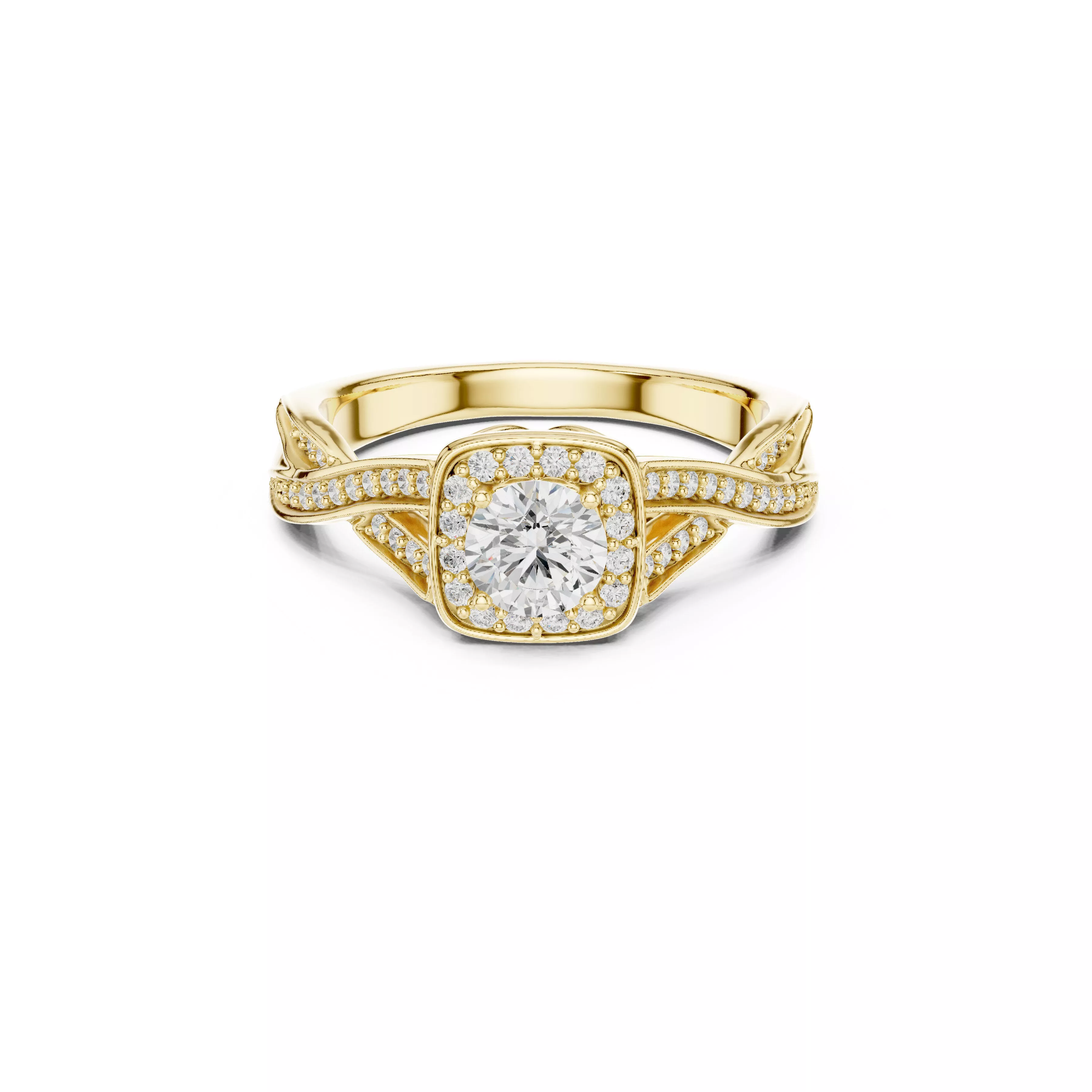Cushion Halo Infinity Diamond Engagement Ring CAD 3D print model