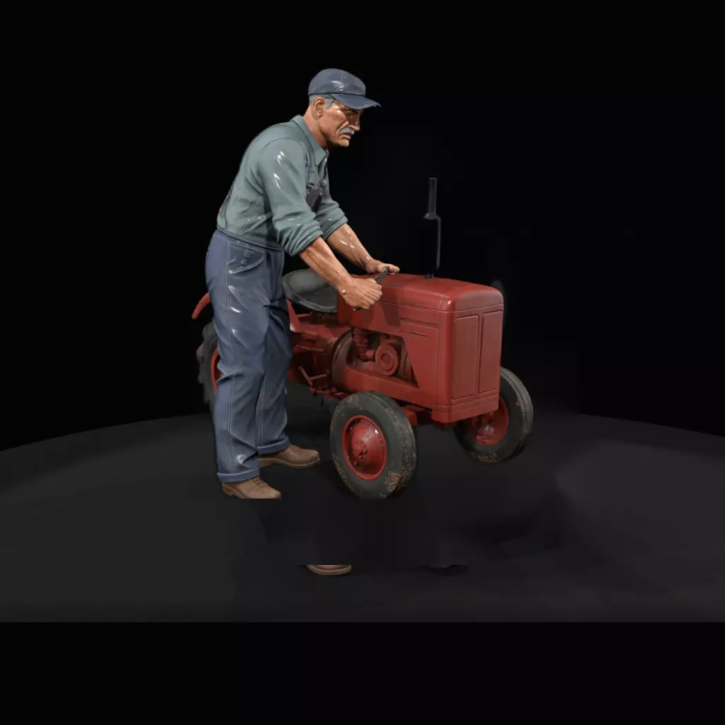 1960s FARM PEOPLE Farm mechanic 3D print model