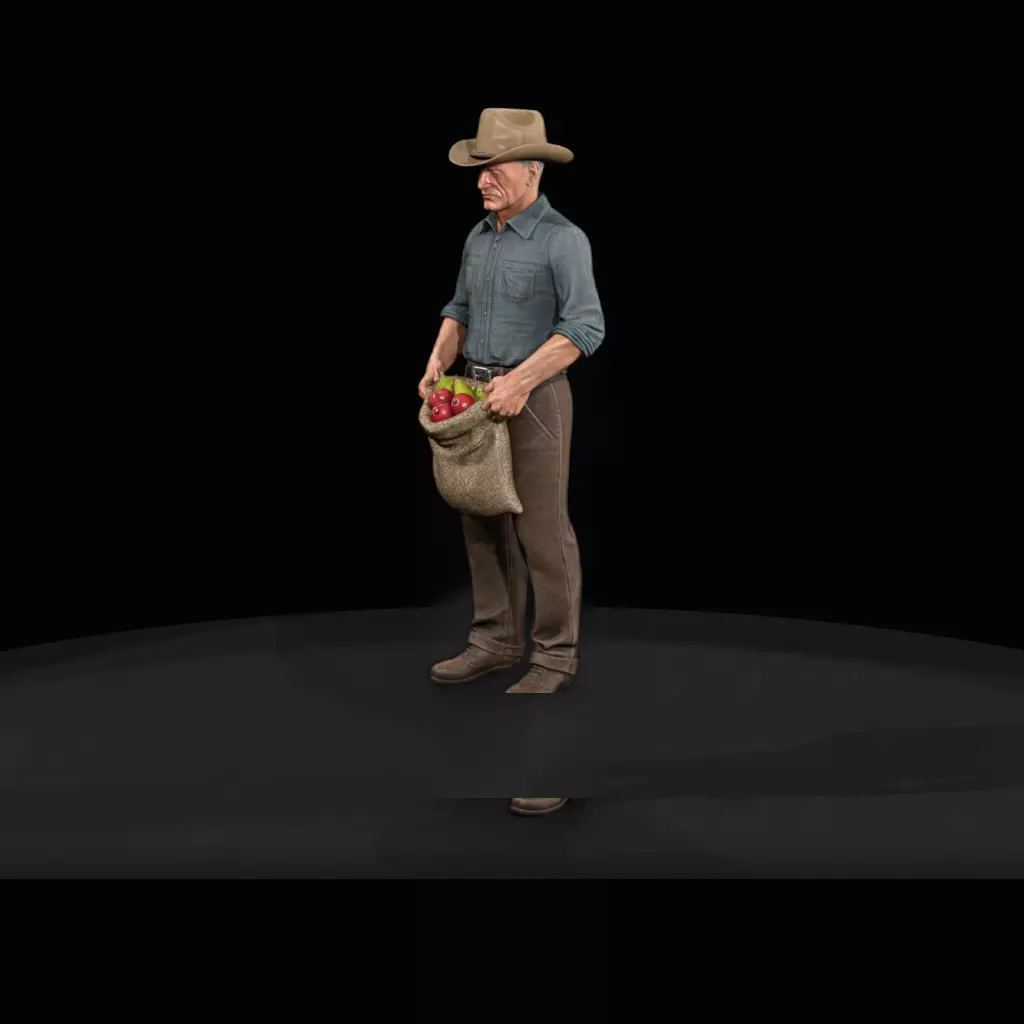 1960s FARMERS Vegetable picker 3D print model
