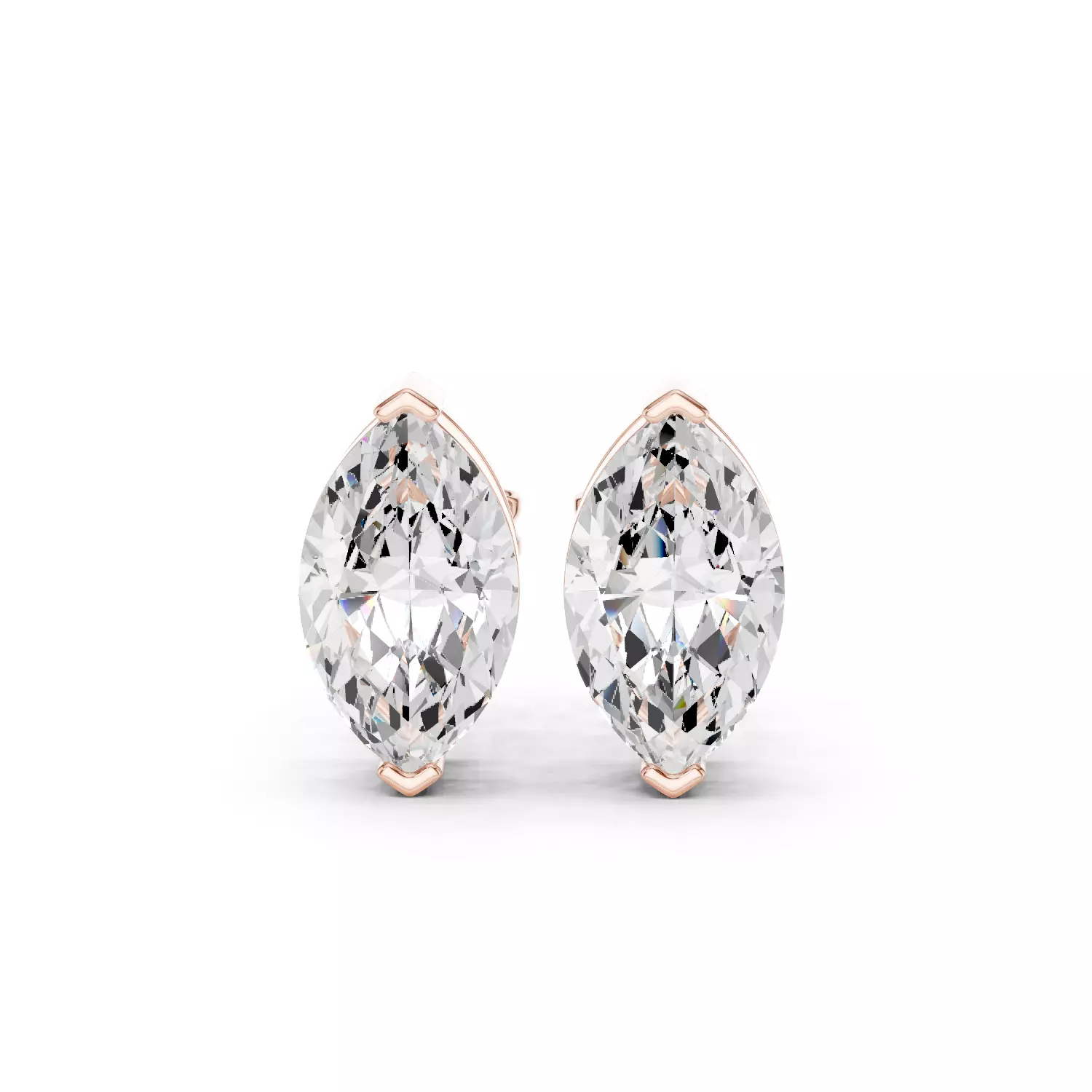 Marquise Diamond 5 ct Solitaire Studs Earrings 3dm stl renders 3D print model