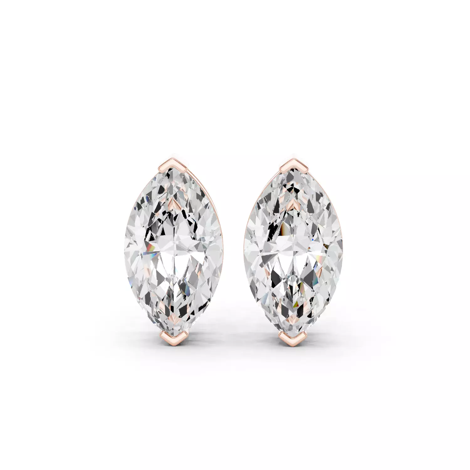 Marquise Diamond 2 and half ct Solitaire Studs Earrings 3dm stl 3D print model
