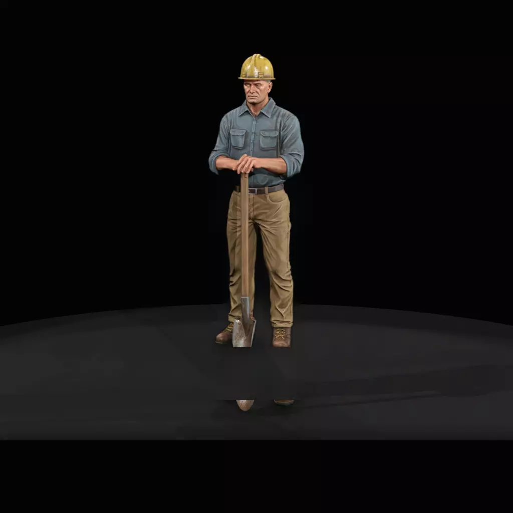 WORKERS Asphalt spreader for Dioramas 3D print model