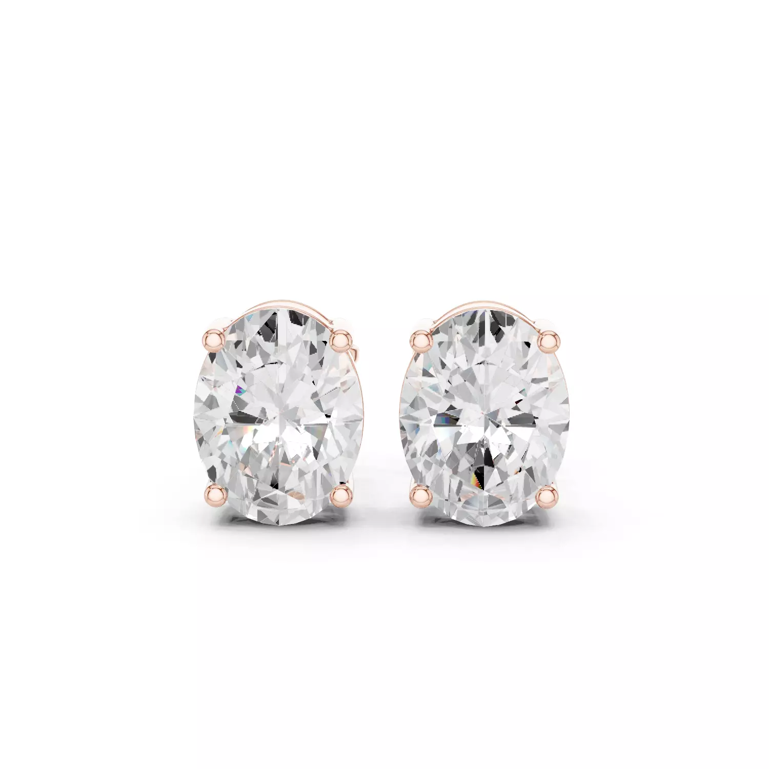 Oval Diamond 5 and half ct Solitaire Studs Earrings 3dm stl 3D print model