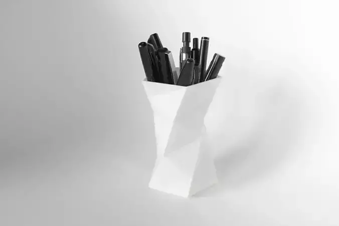 008a - Pen Holder - Faceted -  3D print model