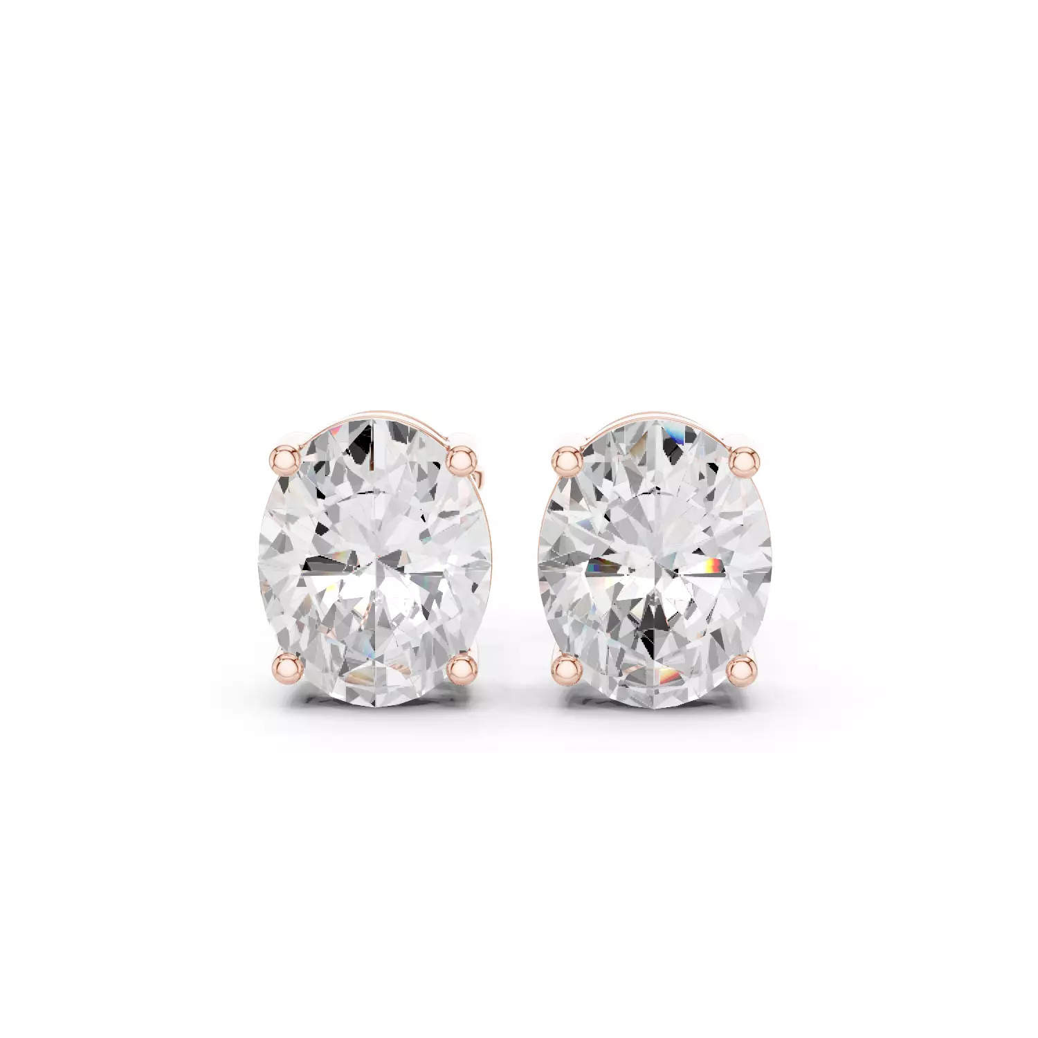 Oval Diamond 4 and half ct Solitaire Studs Earrings 3dm stl 3D print model