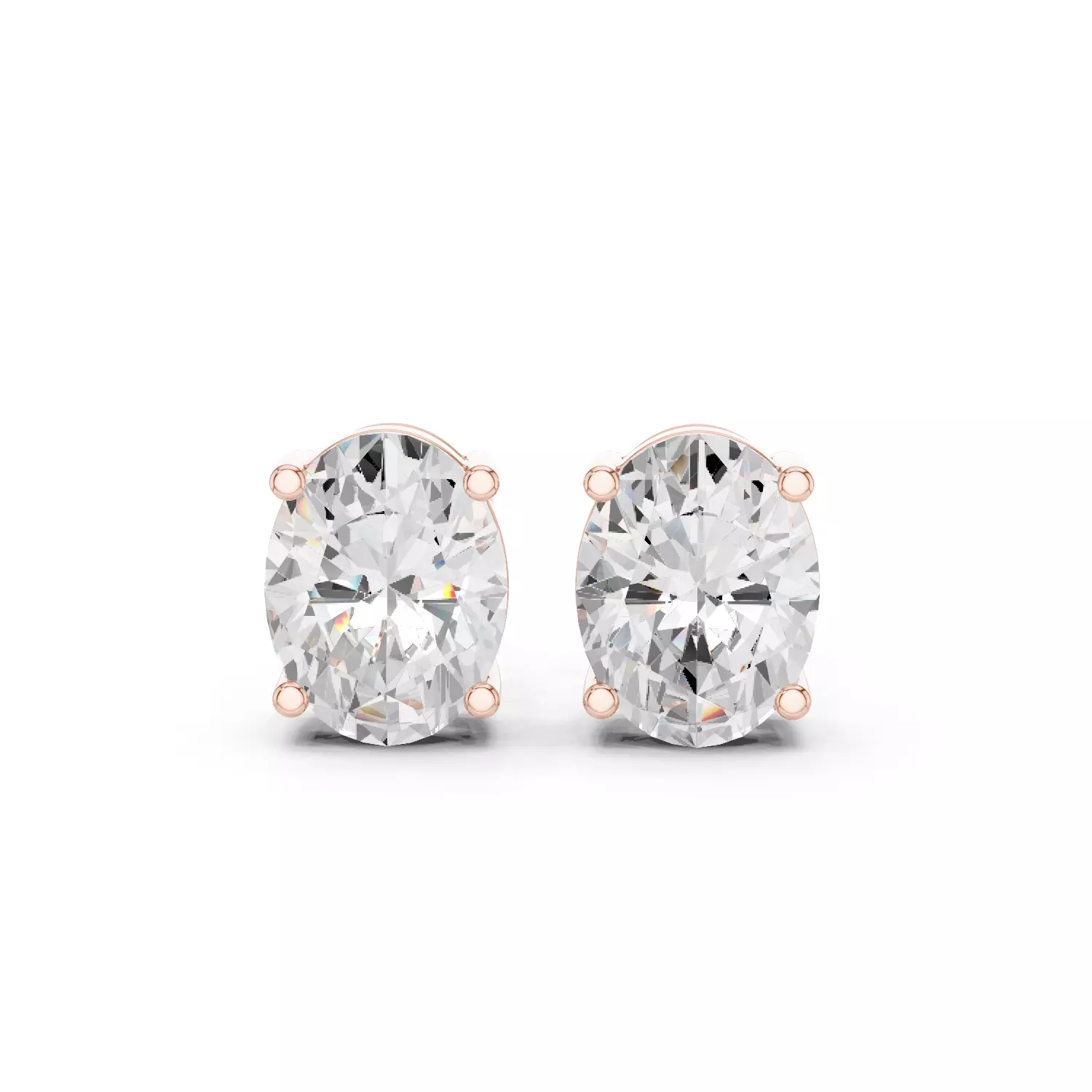 Oval Diamond 3 ct Solitaire Studs Earrings 3dm stl renders 3D print model