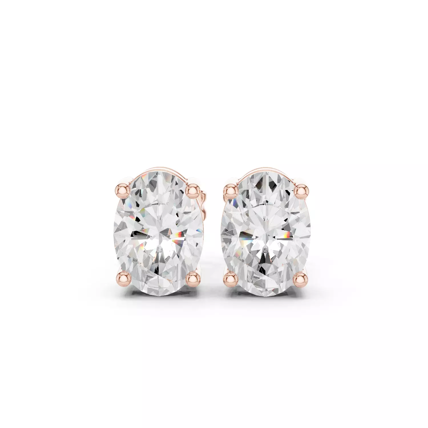 Oval Diamond 1 ct Solitaire Studs Earrings 3dm stl renders 3D print model