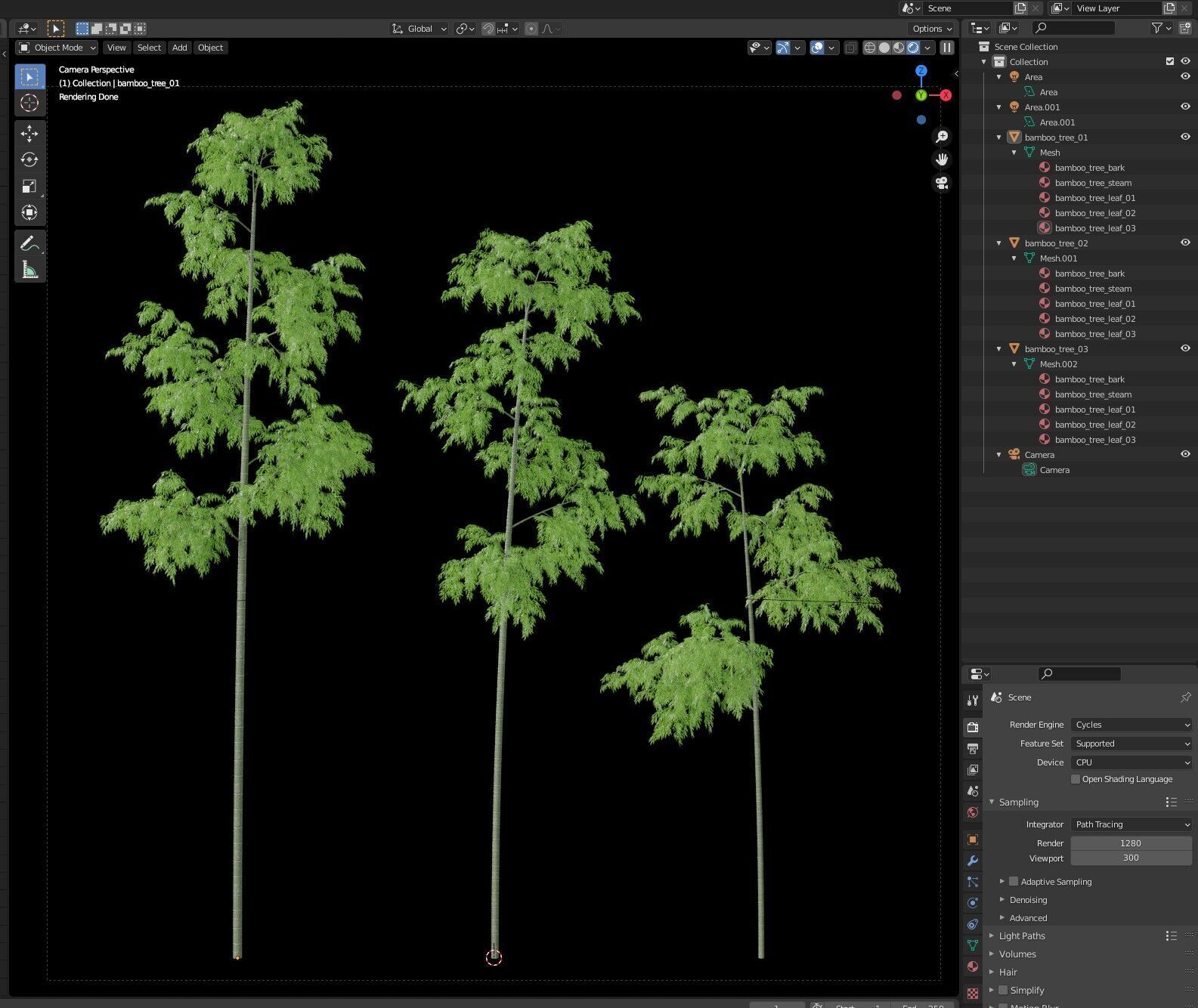 Bamboo Trees for scatter 3D model_4