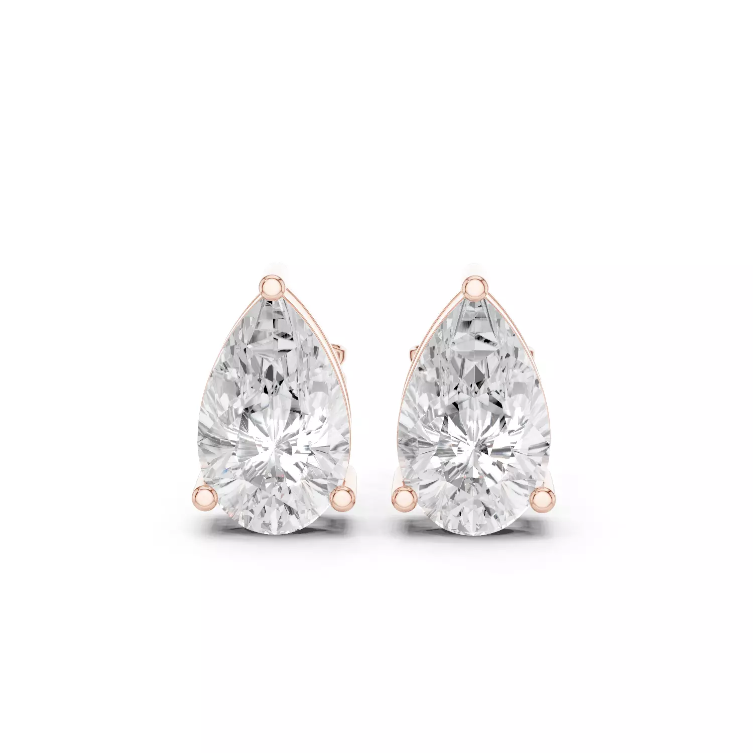Pear Diamond 6 and half ct Solitaire Studs Earrings 3dm stl 3D print model