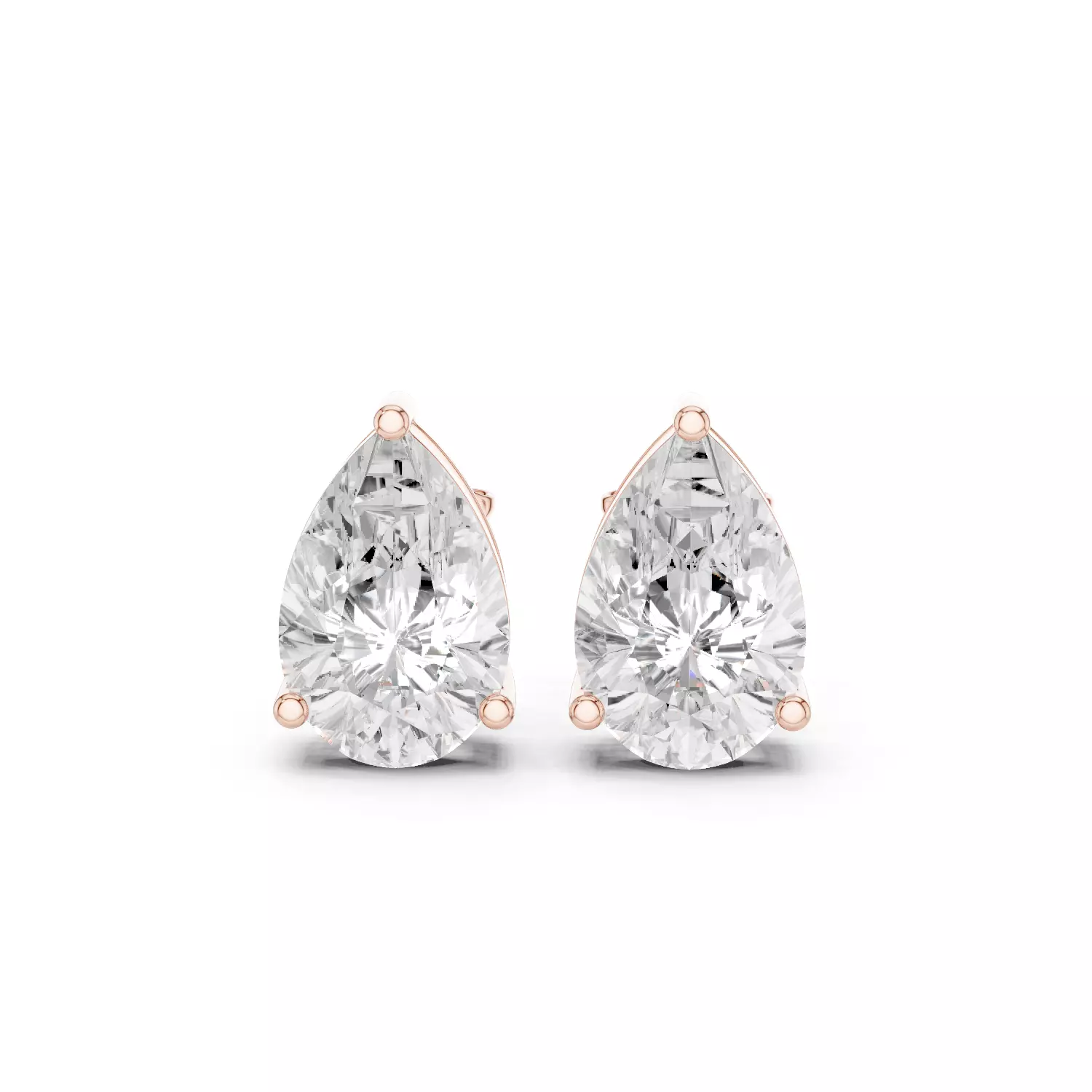 Pear Diamond 5 and half ct Solitaire Studs Earrings 3dm stl 3D print model