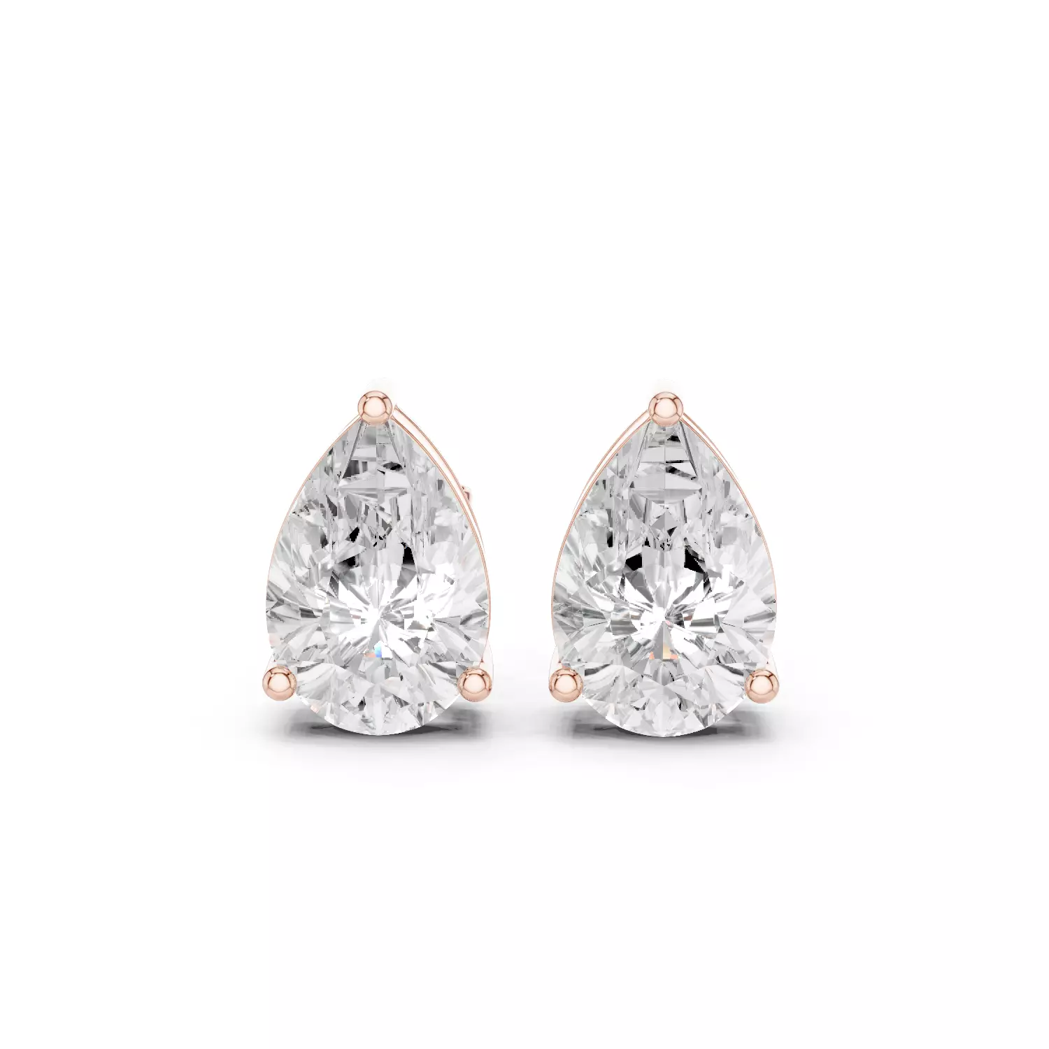 Pear Diamond 2 and half ct Solitaire Studs Earrings 3dm stl 3D print model