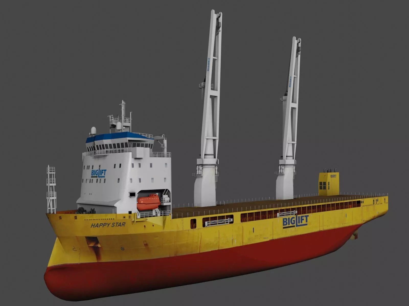 BigLift Happy Star is heavy-lift vessel Low-poly 3D model