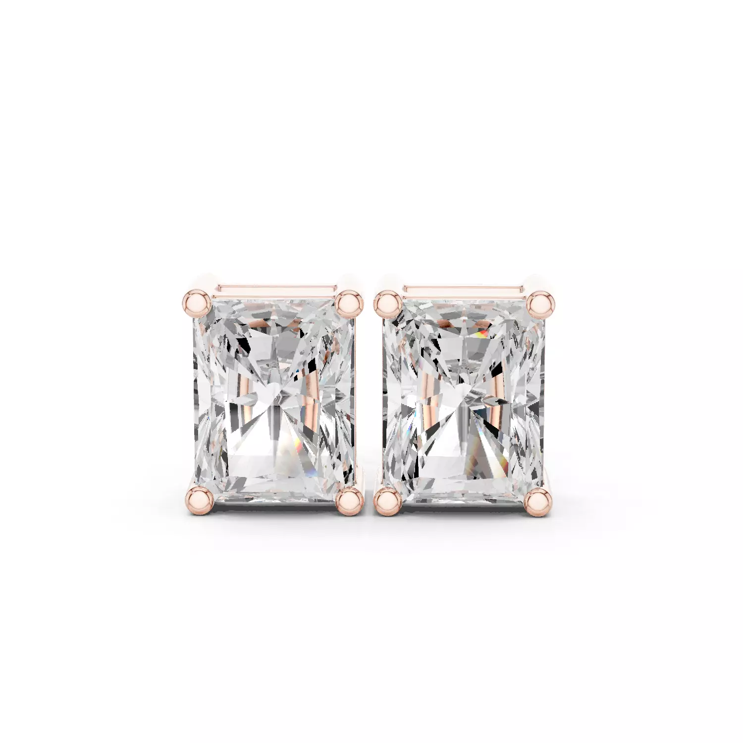 Radiant Diamond 5 and half ct Solitaire Studs Earrings 3dm stl 3D print model