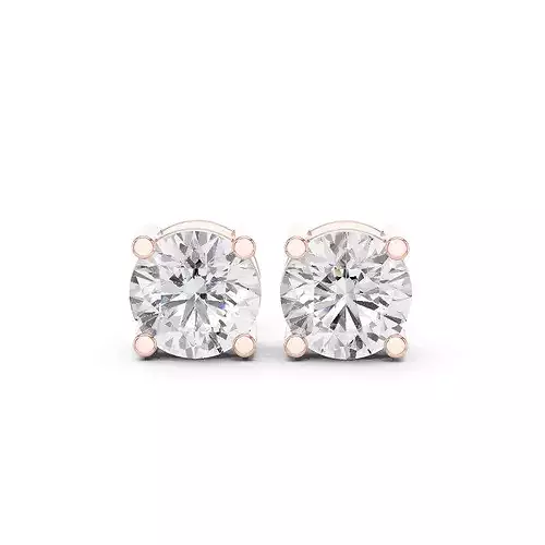 Round Diamond 4 and half ct Solitaire Studs Earrings 3dm stl 