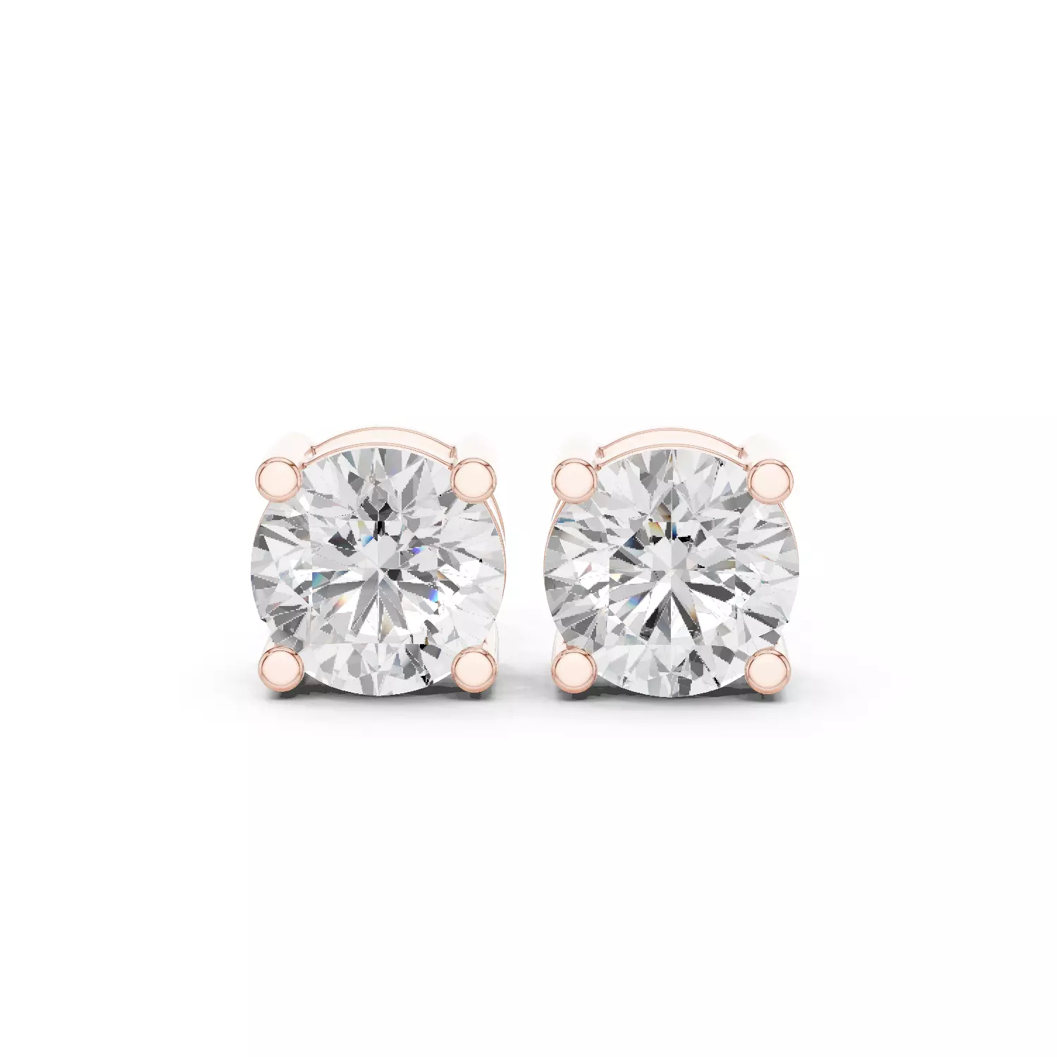 Round Diamond 4 and half ct Solitaire Studs Earrings 3dm stl 3D print model