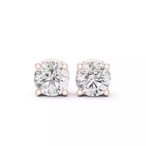 Round Diamond 3 and half ct Solitaire Studs Earrings 3dm stl 