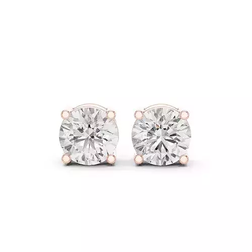 Round Diamond 2 and half ct Solitaire Studs Earrings 3dm stl 