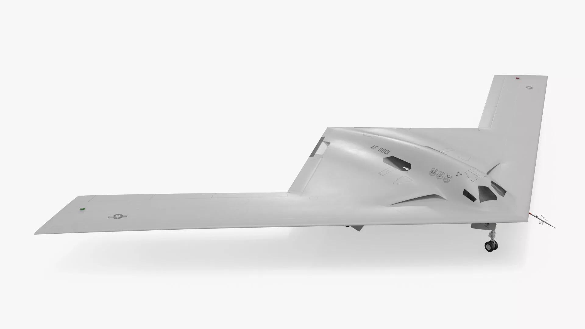 Strategic B-21 Raider Jet White Rigged 3D model