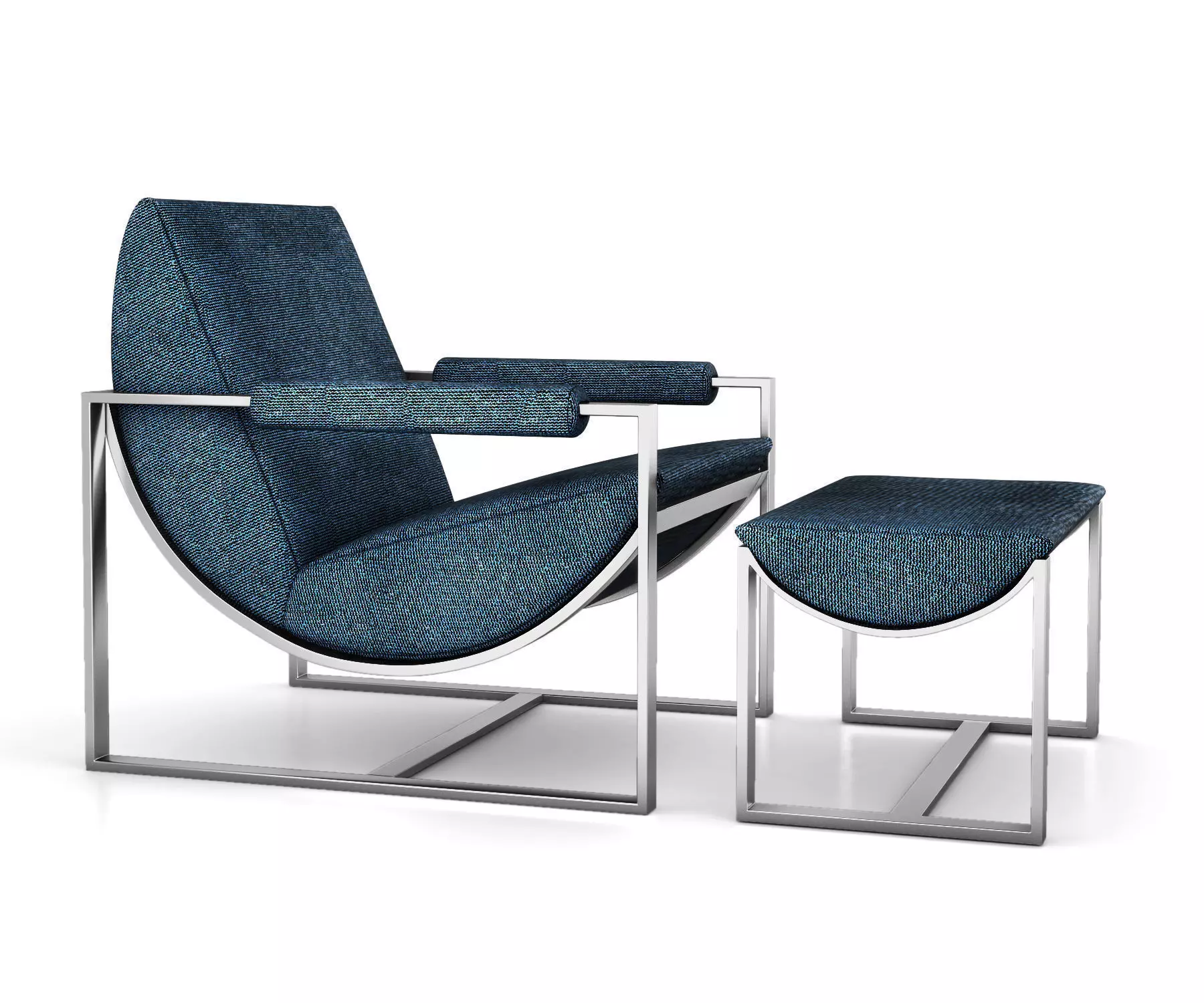 Bower Lounge Chair and Ottoman by West Elm 3D model_0