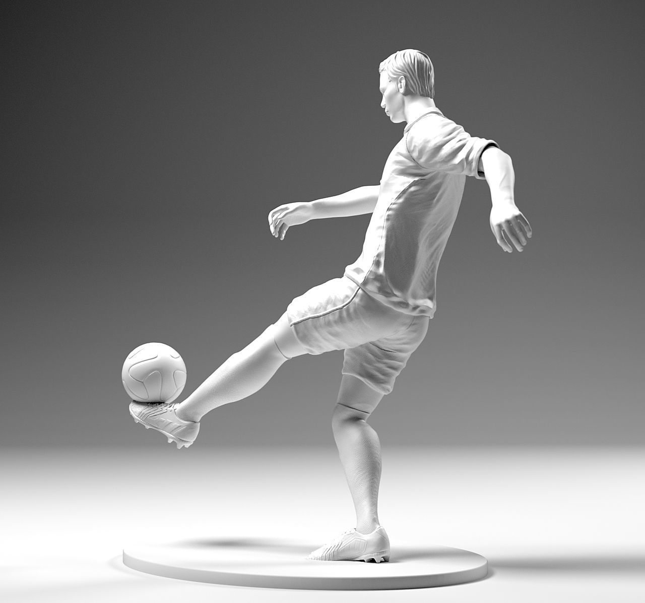 Footballer 02 Footstrike 01 Stl 3D print model_3