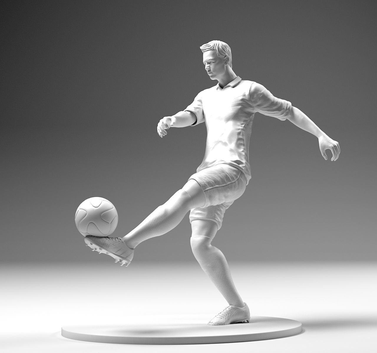 Footballer 02 Footstrike 01 Stl 3D print model_2