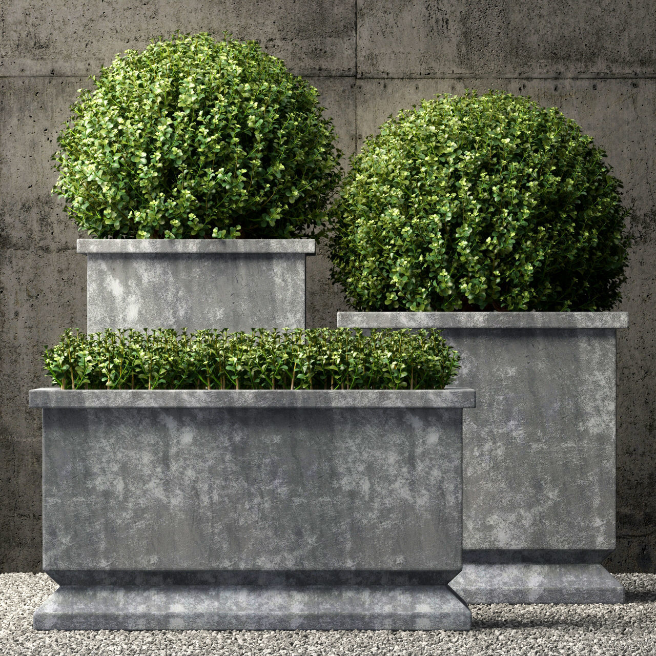 Restoration hardware estate zinc footed planters 3D model CGTrader