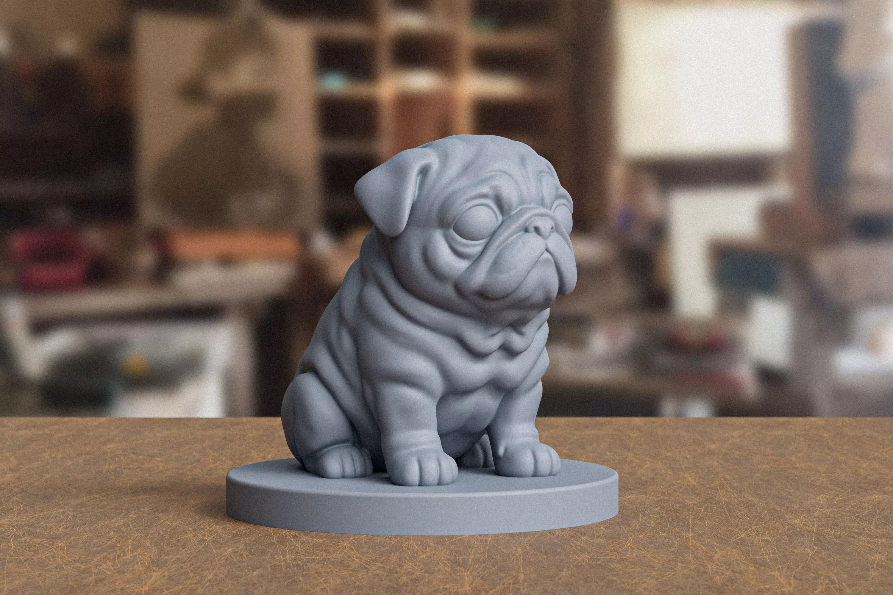 Stylized Pug Statue 3D print model