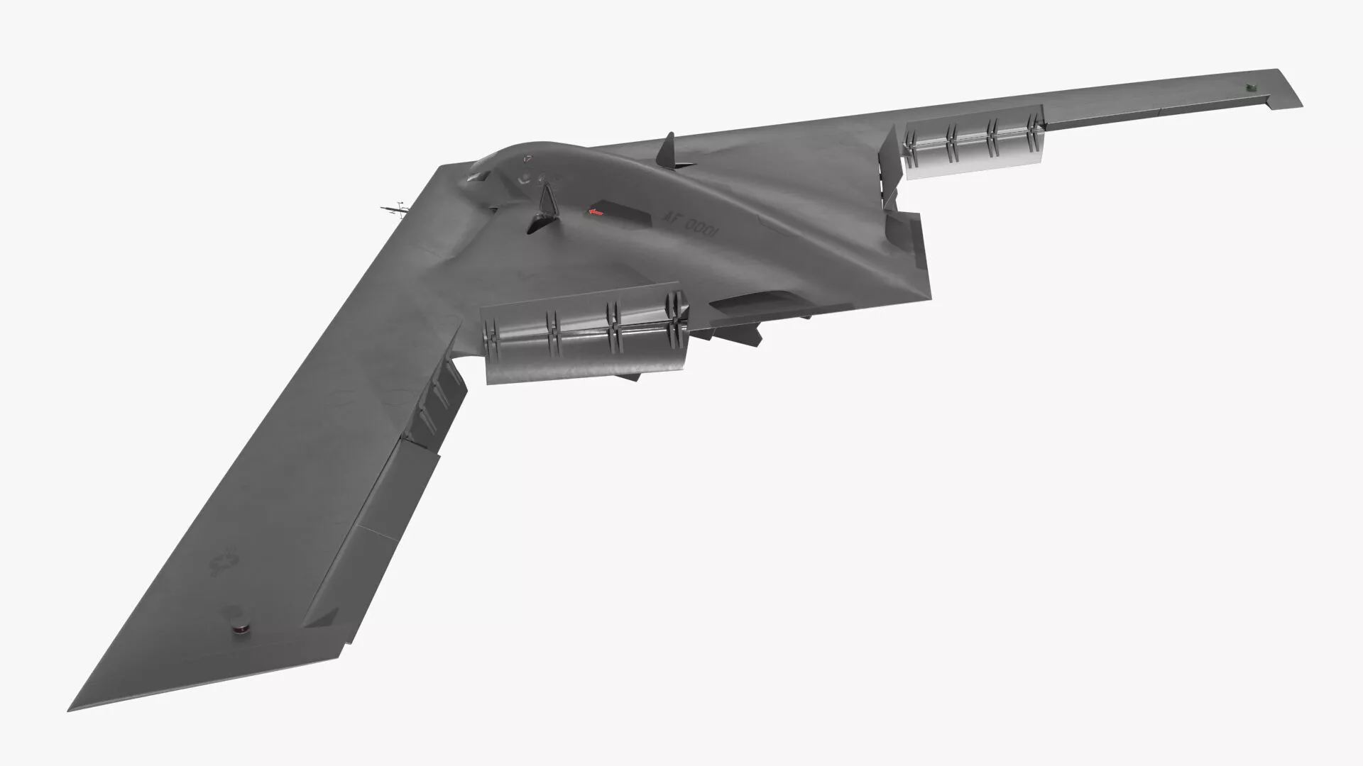 B-21 Raider Low Observable Aircraft Black Rigged 3D model