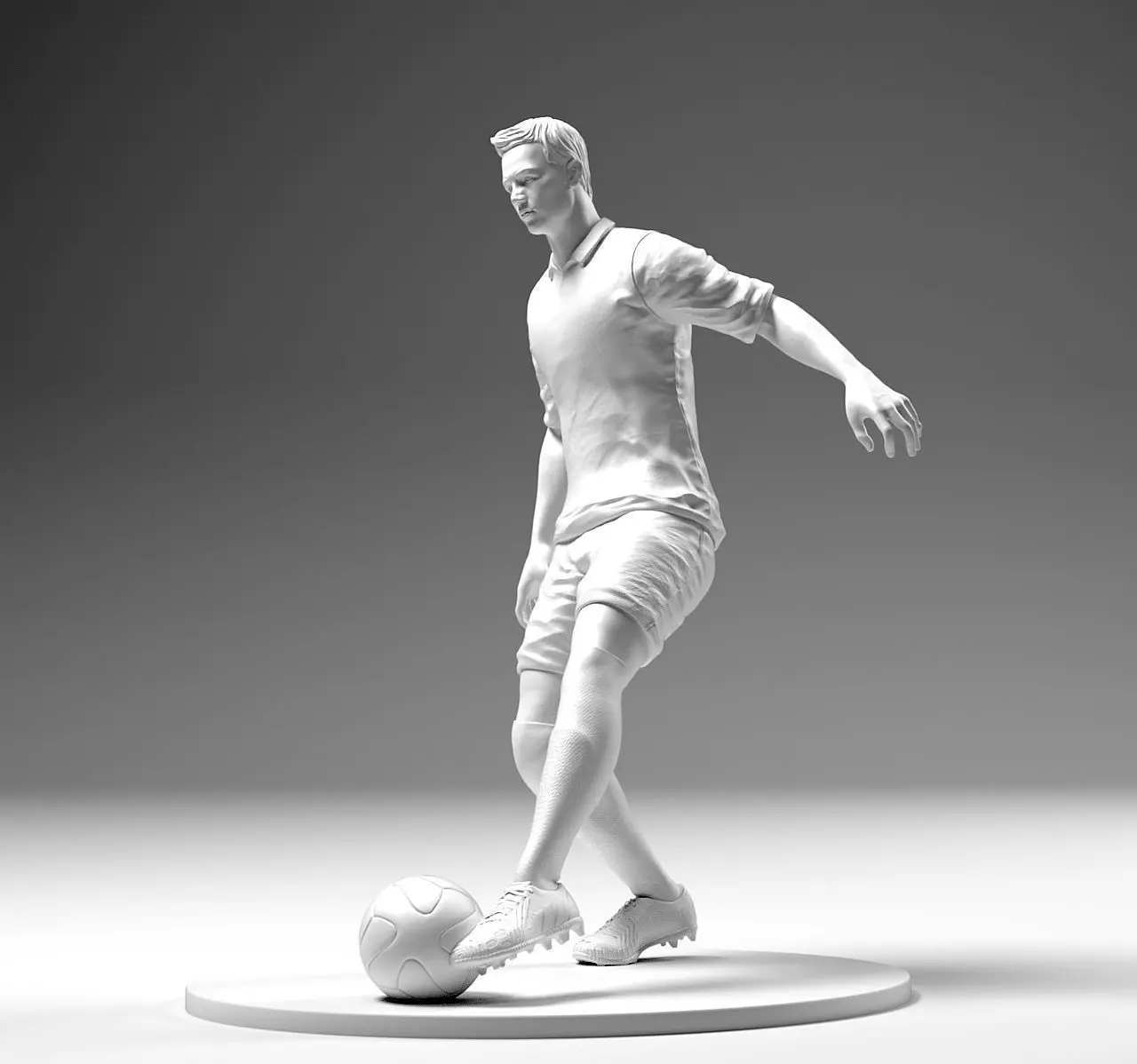 Footballer 02 Footstrike 02 Stl 3D print model_0