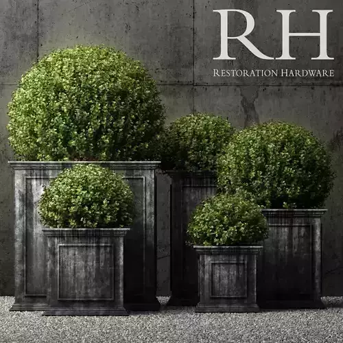 Restoration Hardware estate zinc framed panel planters