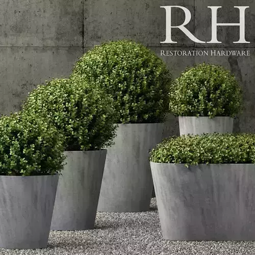 Restoration Hardware estate zinc round planters
