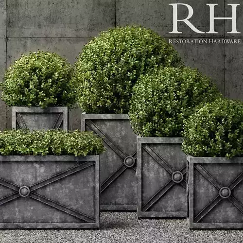 Restoration Hardware estate zinc x planters weathered zinc