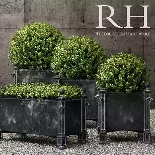 Restoration Hardware versailles weathered zinc planters