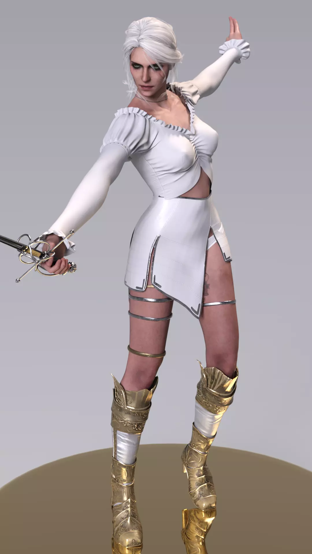 Ciri The Ivory Swallow White Wolf Heiress 3D print model