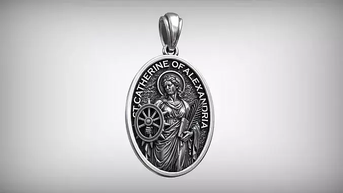 Saint Catherine of Alexandria Christian Patron Medallion