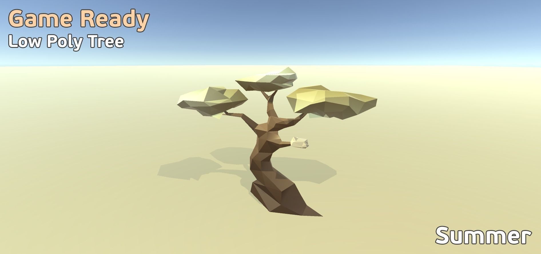 Low Poly Tree game ready spring Low-poly 3D model_3