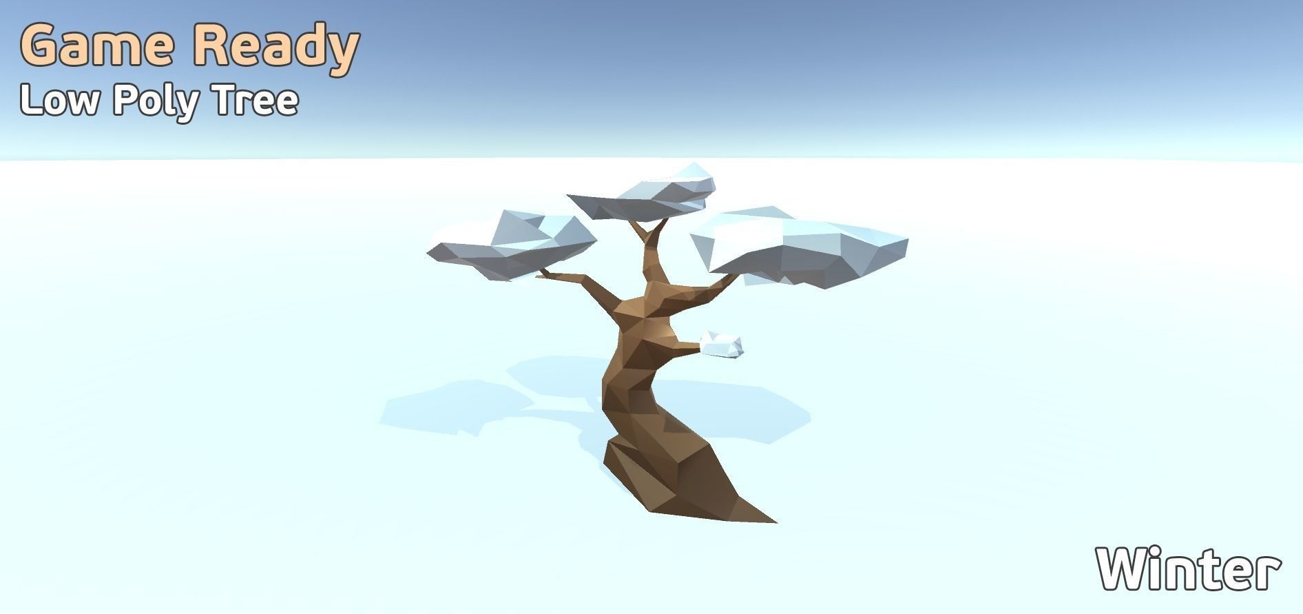 Low Poly Tree game ready spring Low-poly 3D model_2