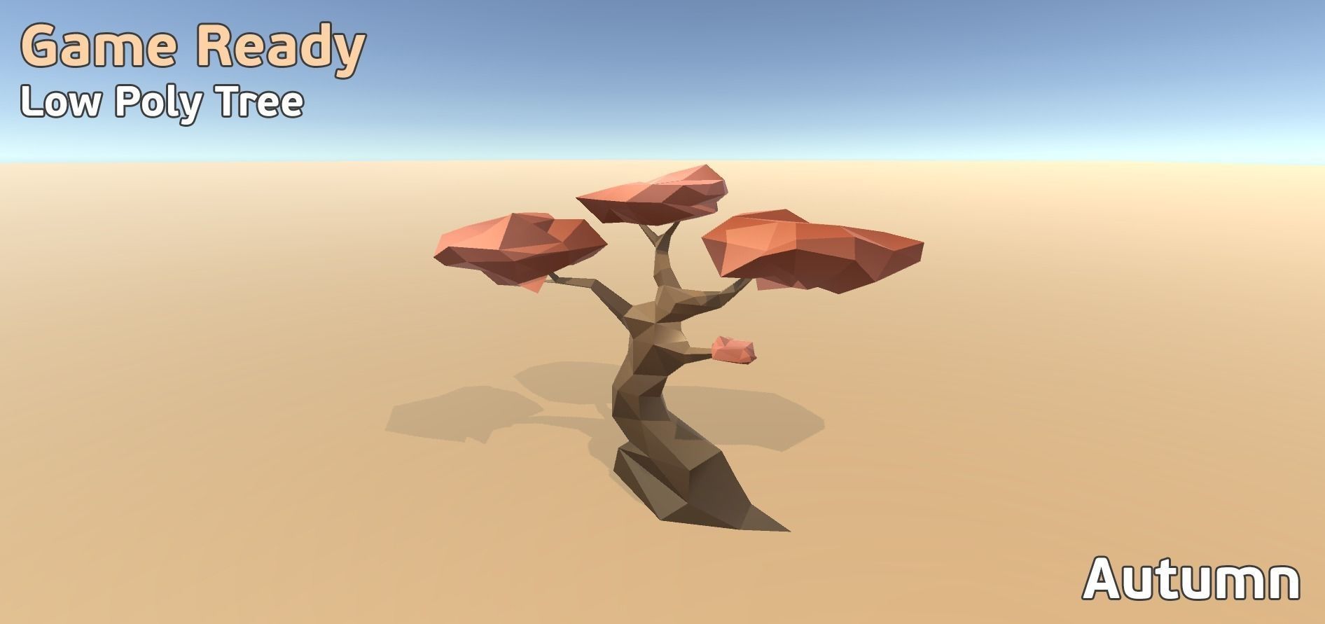 Low Poly Tree game ready spring Low-poly 3D model_4